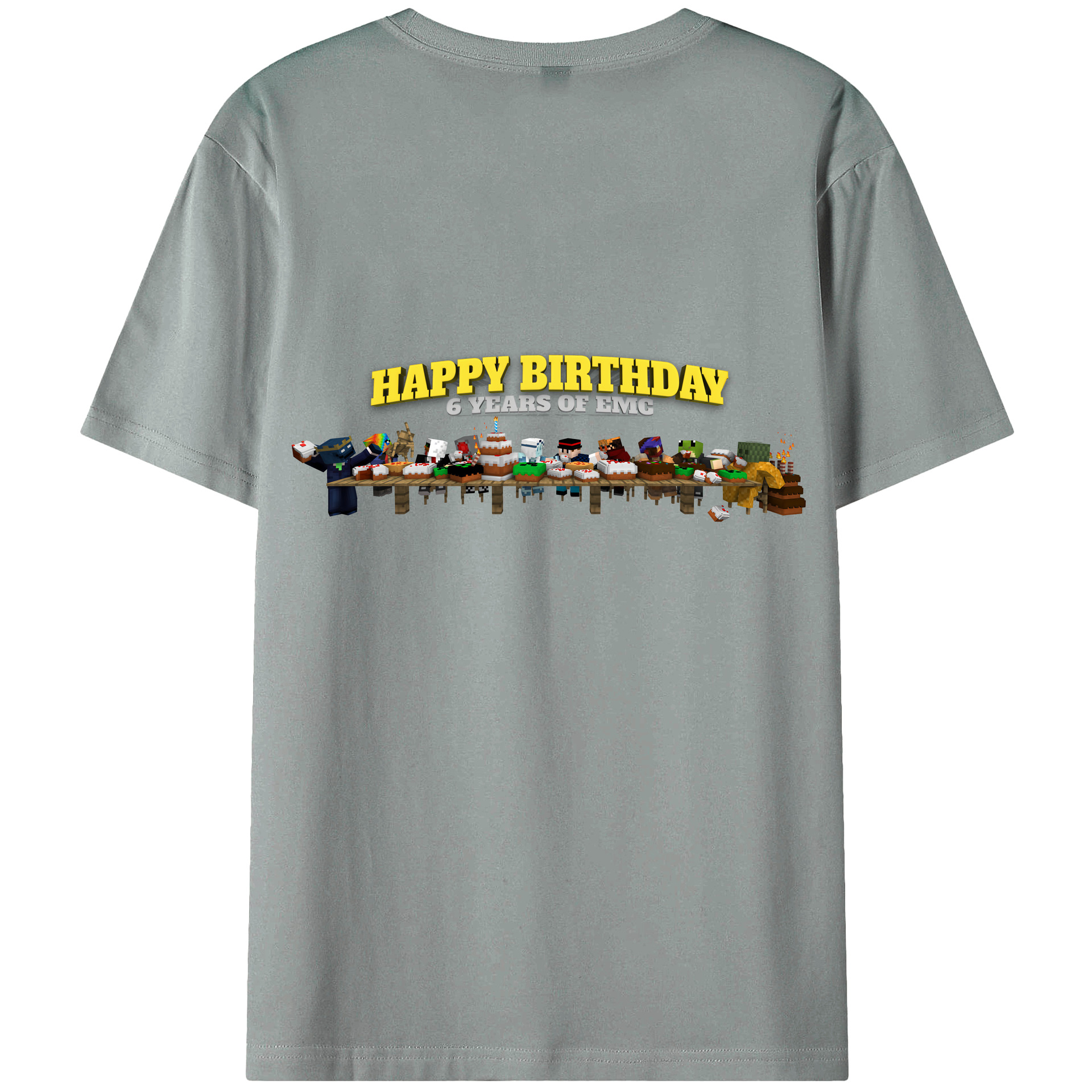 （画像用） マインクラフト ブロックの世界 Minecraft MC Block world 綿100％ メンズ半袖Tシャツ（バックプリント） 通気性